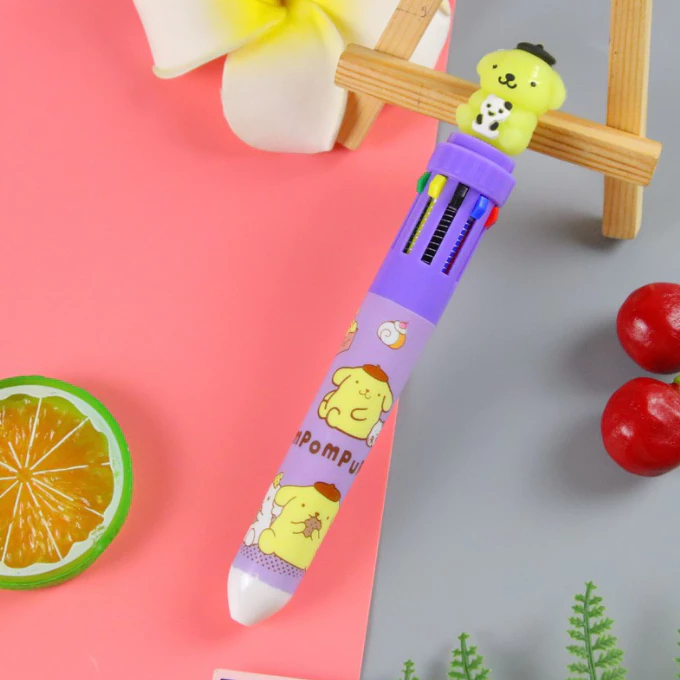 Pena Gel Pulpen Ballpoint Tinta 10 Warna Warni Motif Karakter Lucu