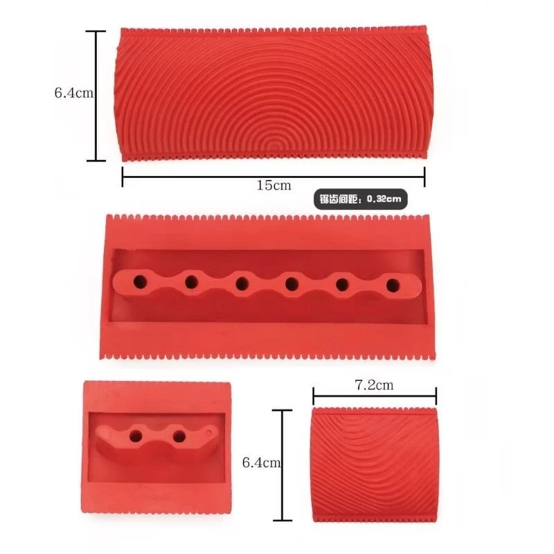 Alat Pembuat Motif Kayu Pattern Wood Graining Rubber Kuas Karet — 4
