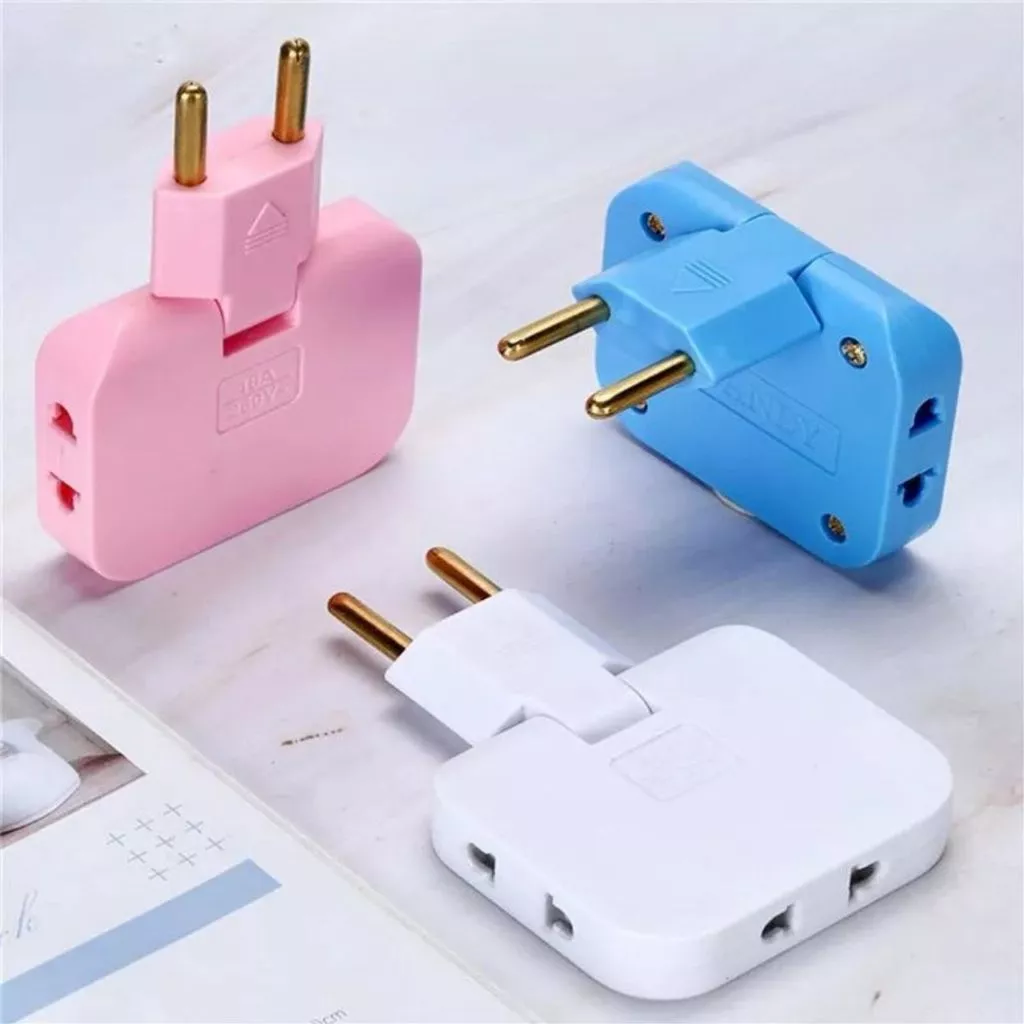 Power Soket 3in1 Converter Charger US ke EU Stop Kontak Lipat Praktis — 7