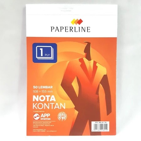 Buku Nota Kontan Bon 1 Ply Paperline HVS Putih 108x155mm 50 lembar — 9