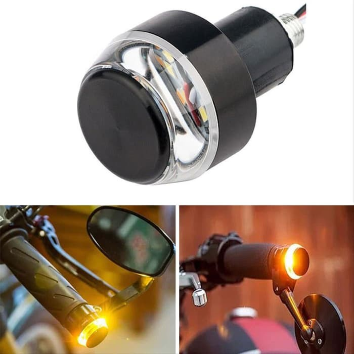 Lampu Stang Motor LED Jalu Kiri Kanan Handle 2 Mode Sen