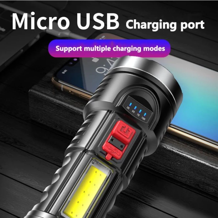 Senter L 822 Lampu Penerangan Jarak Jauh Rechargeable Flashlight — 5
