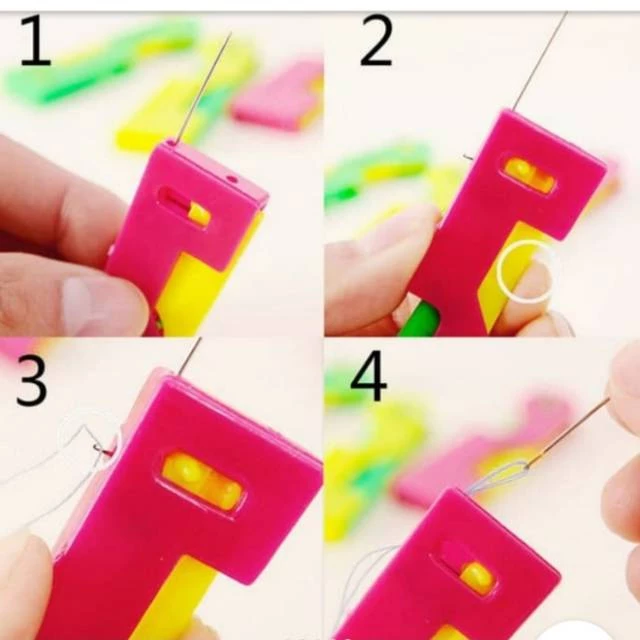 Alat Bantu Memasukan Benang ke Jarum Mata Nenek Plastik Needle Threader — 4