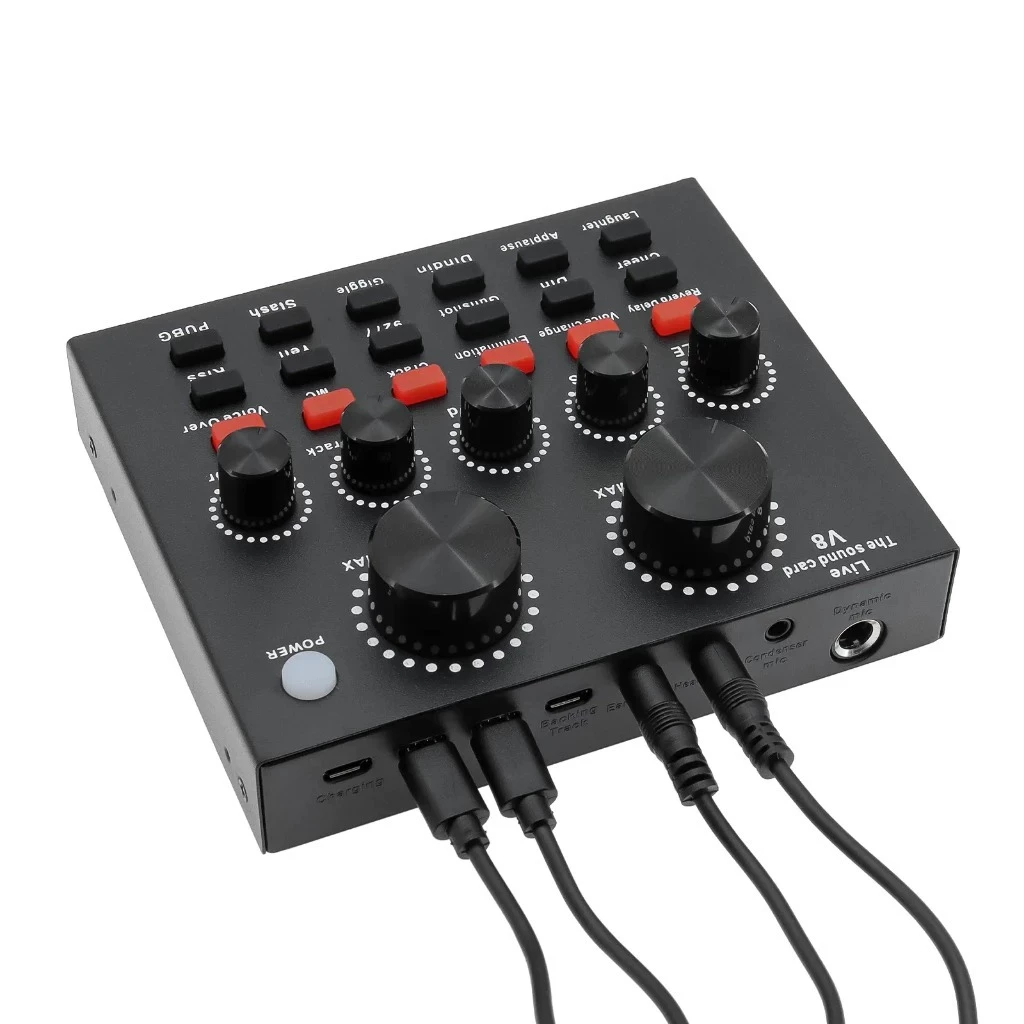 Mixer Sound Card V8 With Bluetooth Live Broadcast Audio Karaoke Hp — 8
