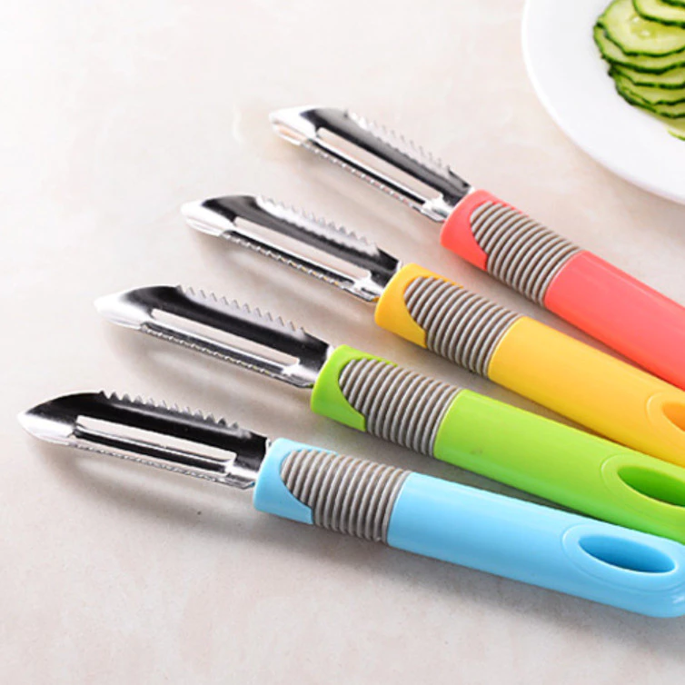 Pisau Kupas Buah Sayur Sisik Ikan Anti Slip Peeler Knife Stainless — 3