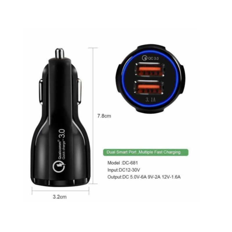 Casan HP Cepat pada Mobil Car Quick Charger Qualcomm QC 3.0 — 7
