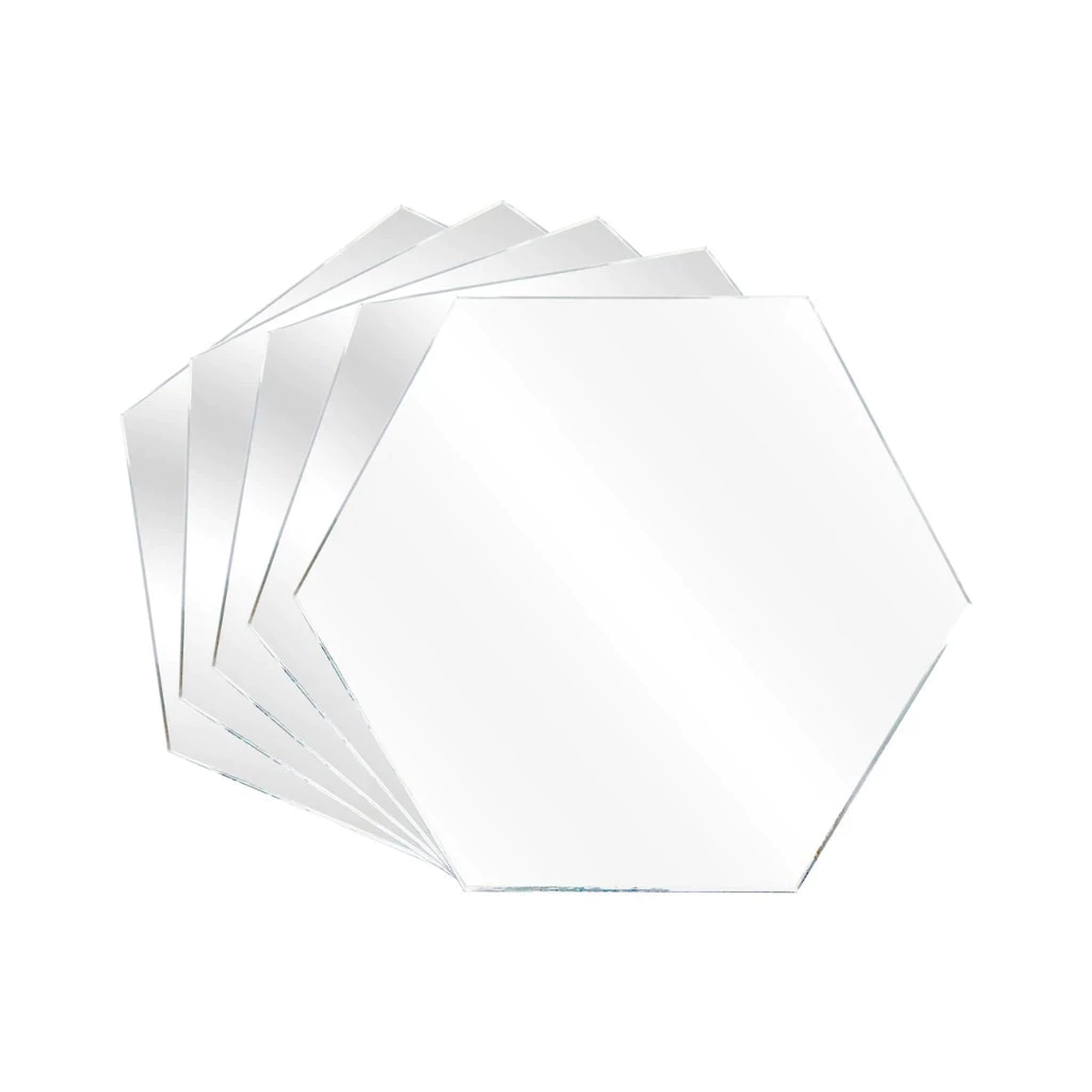 Stiker Kaca Dekorasi Cermin SegiEnam Heksagon 7pcs S — 6