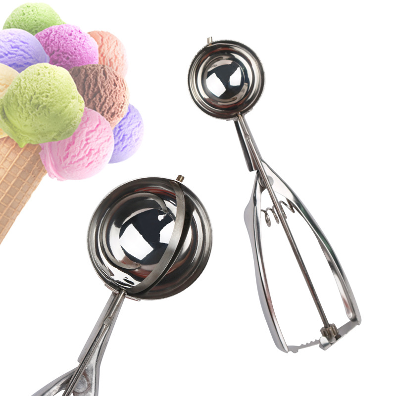 Sendok Sekop Es Krim Stainless Steel Scoop Ice Cream Adonan Kue — 7