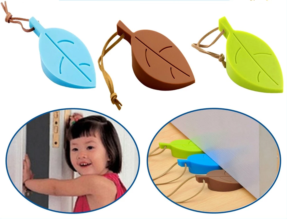 Alat Penahan Pengganjal Ganjal Pintu Door Stopper Bentuk Daun 10x5cm — 3