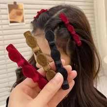 Jepit Rambut Velvet Mawar Cantik Aksesoris Elegan Untuk Wanita — 4