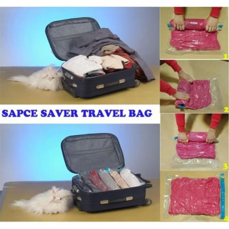 Tas Plastik Lipat Vakum Kompres Udara Travel Organizer — 5