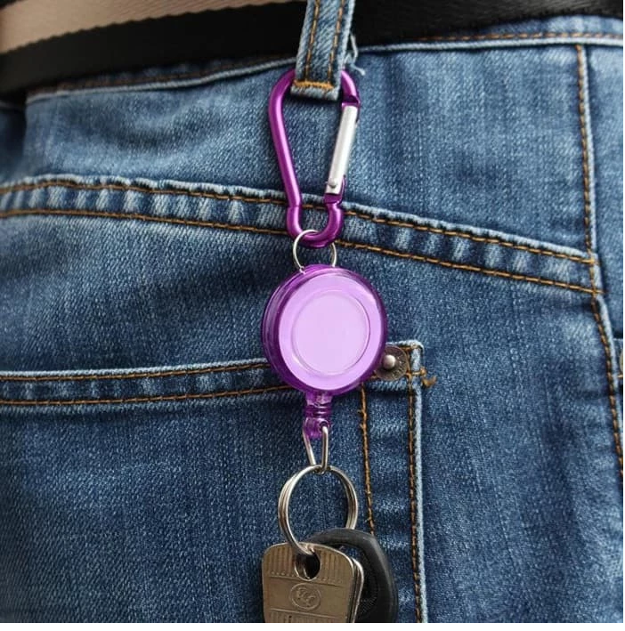 Gantungan Kunci Adjustable Pengait Carabiner Retractable Keychain — 4