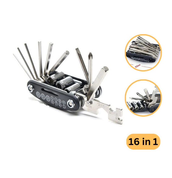 Kunci Obeng 16 in 1 Shock Tools Alat Perbaikan Sepeda Multifungsi — 2