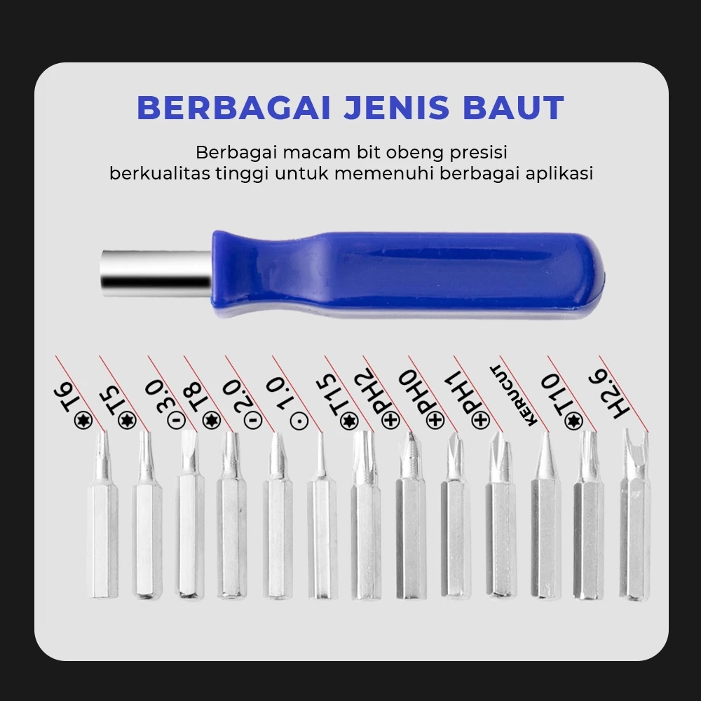 Obeng Hp Set Serbaguna Lengkap Obeng 1 Set Multifungsi 16 In 1 — 6