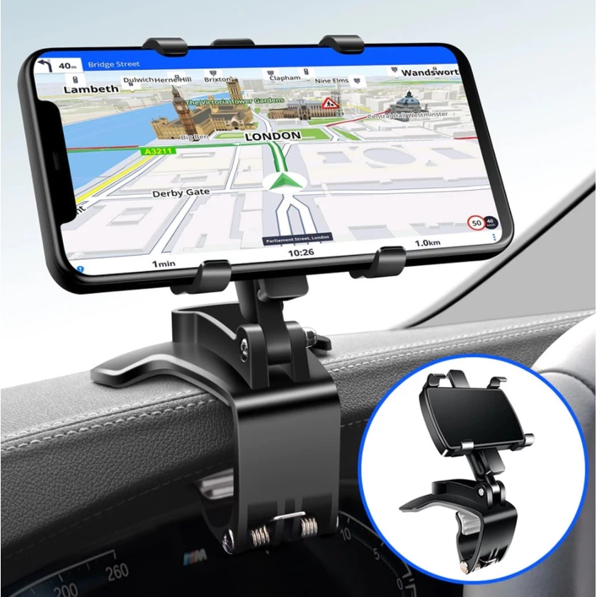 Stand Holder Mobil HP HD35 3-in-1 dengan Jepit Untuk Mobil — 5