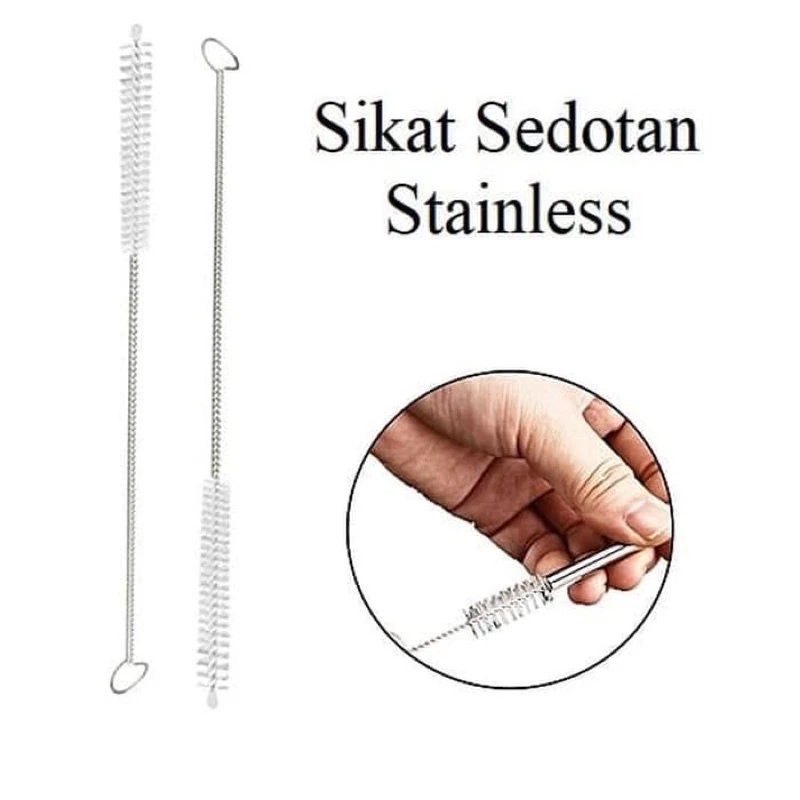 Sikat Sedotan Stainless Steel Kecil Lembut Pembersih Sudut Lekukan — 5