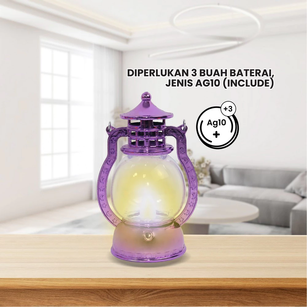 Lampu Lentera Minyak Vintage Souvenir Ramadhan Dekorasi Minimalis LED — 9