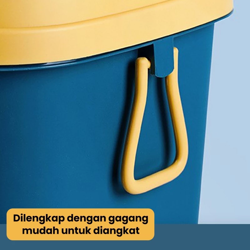 Tempat Tong Sampah Dapur Kamar Kotak Tertutup Plastik Simple Aesthetic — 5