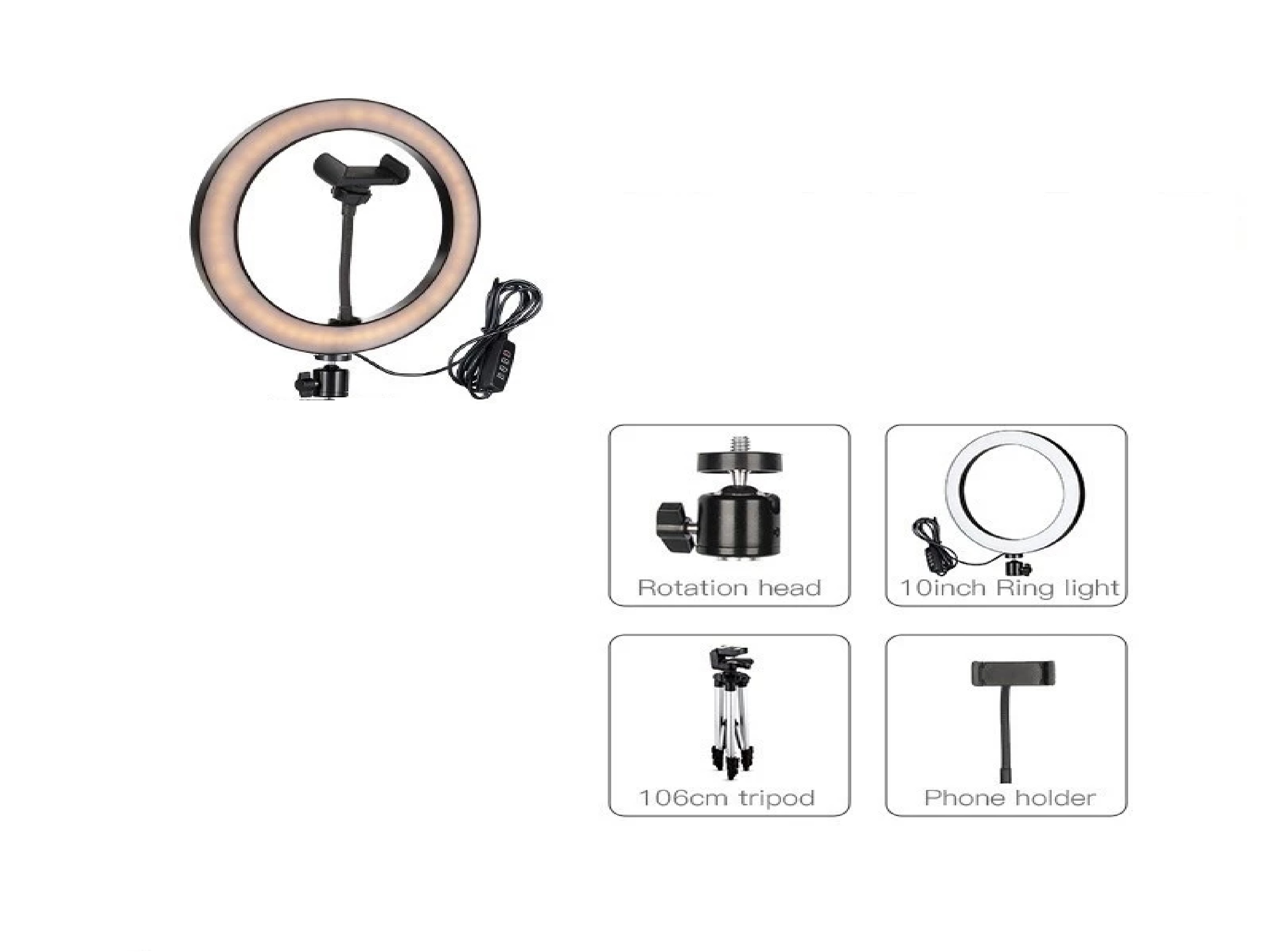 Lampu Ring Light LED 26Cm Konten Video Vlog Fotografi Content Creator — 7