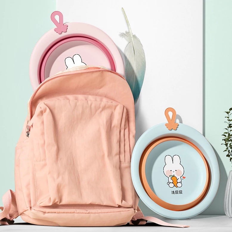 Baskom Lipat Mini Bayi New Born Portable Desain Fleksibel Multifungsi — 6