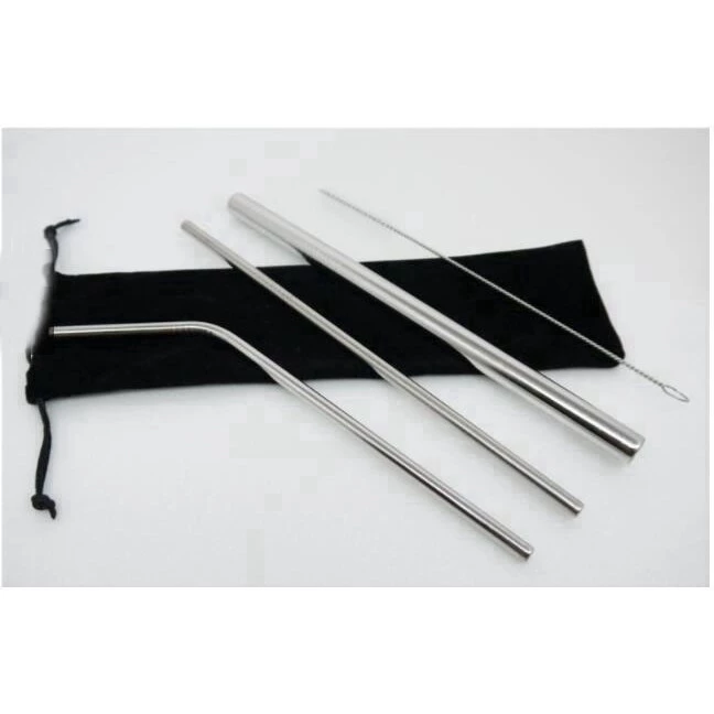 Sedotan Stainless Besi Set 5in1 Anti Karat Food Grade — 5