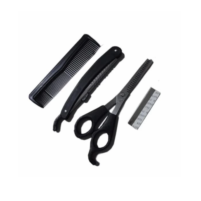 Alat Cukur Sasak Rambut Set 3 In 1 Gunting Zigzag Pisau Cukur Sisir — 5