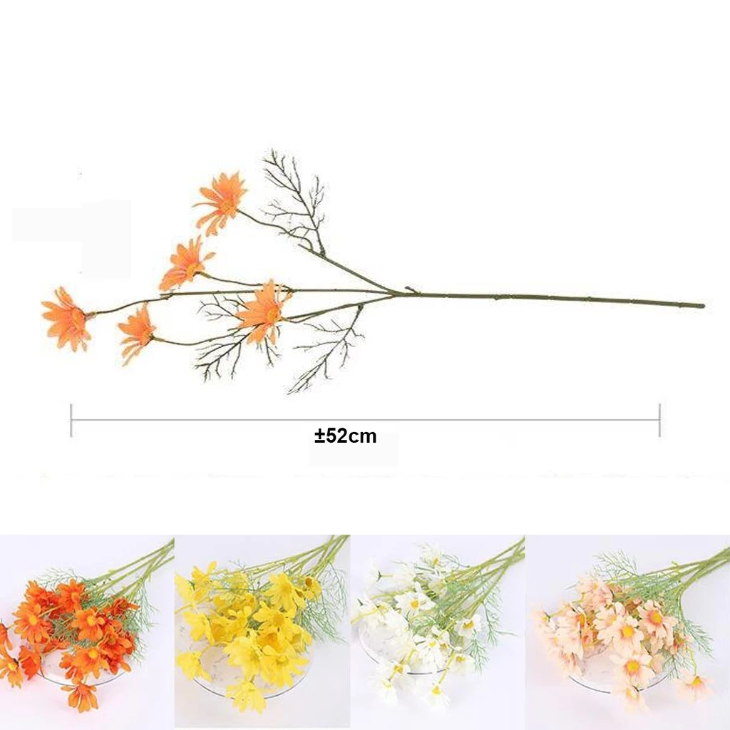 Buket Bunga Daisy Blossom Replika Plastik Besi Tanaman Hias — 3