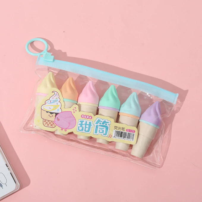 Highlighter Desain Lucu Warna Warni Menandai Poin Penting Pencatatan — 9