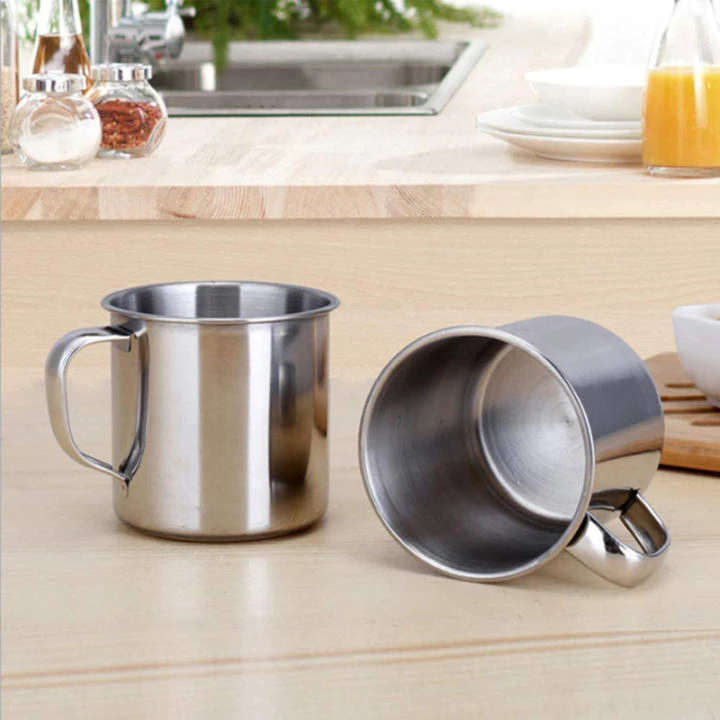 Mug Stainless Mini 7 cm Gelas Klasik Elegan Cangkir Minuman Serbaguna — 2