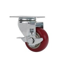 Roda Troli Etalase 4 Pcs Caster Merah Nylon PVC dengan Rem Putar — 10