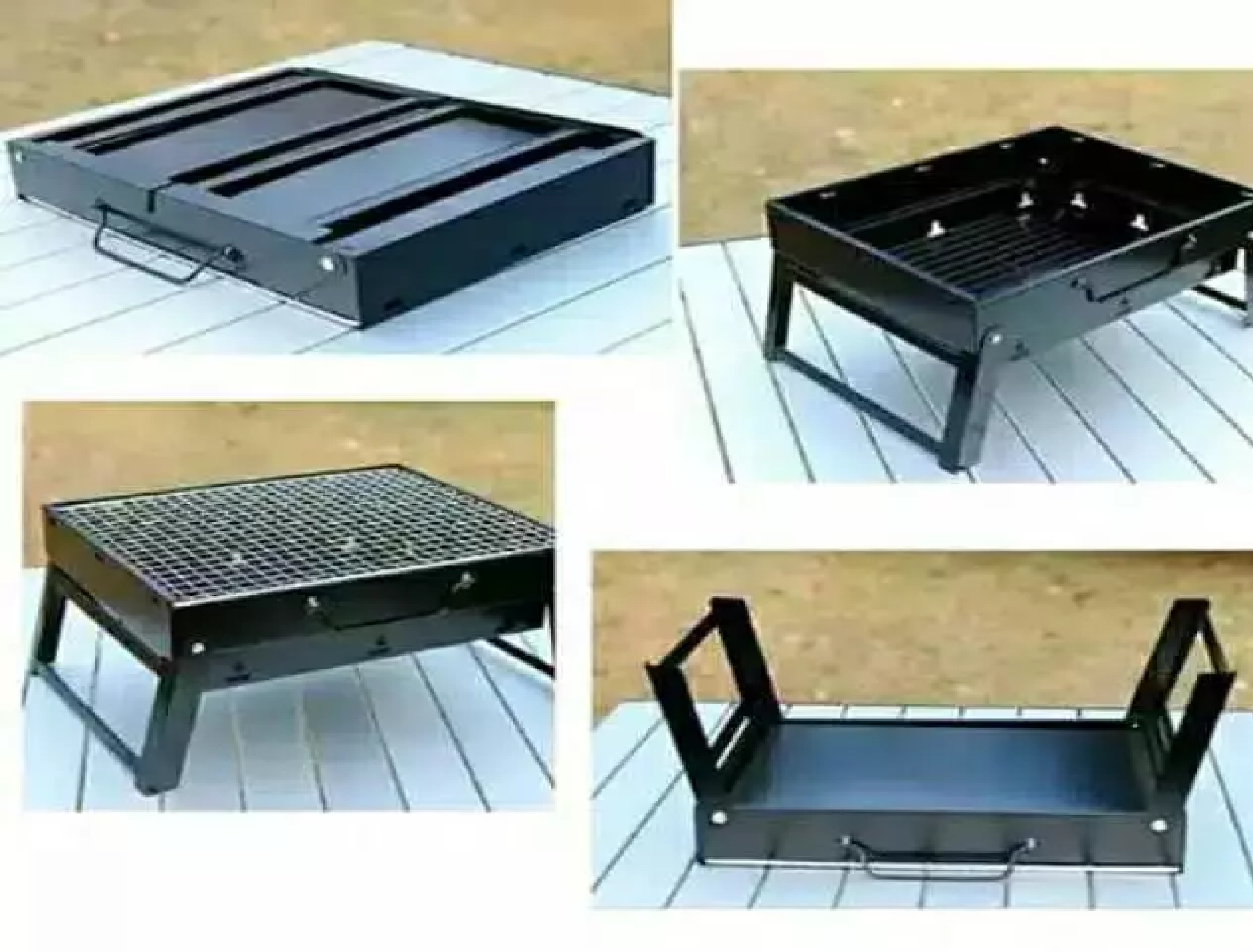 Alat Panggang Pemanggang Lipat Portable Stainless Arang Besi Grill BBQ — 7