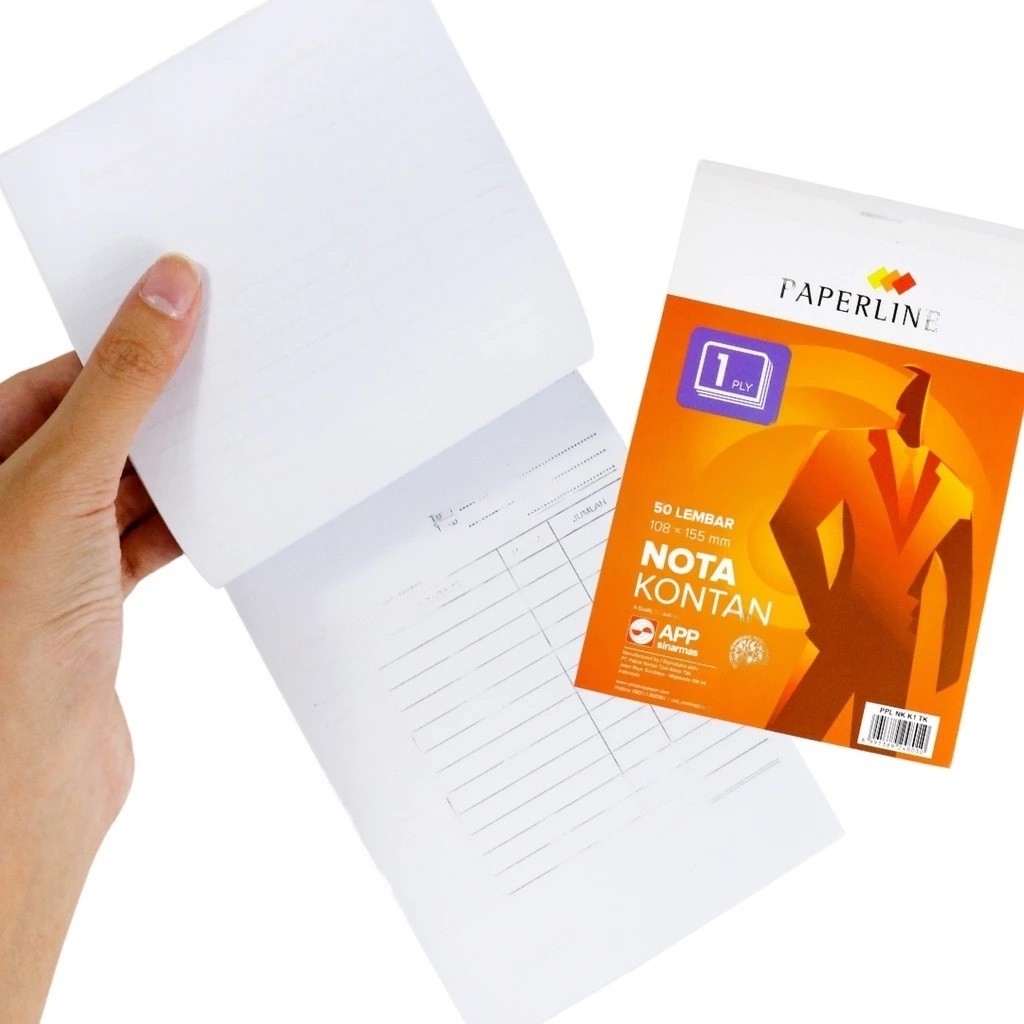 Buku Nota Kontan Bon 1 Ply Paperline HVS Putih 108x155mm 50 lembar — 2