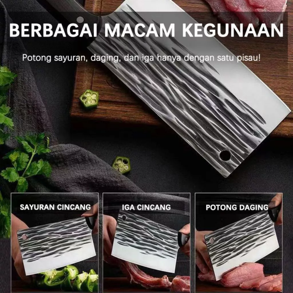 Pisau Dapur MJ77 Pisau Koki Super Tajam Stainless Steel — 7