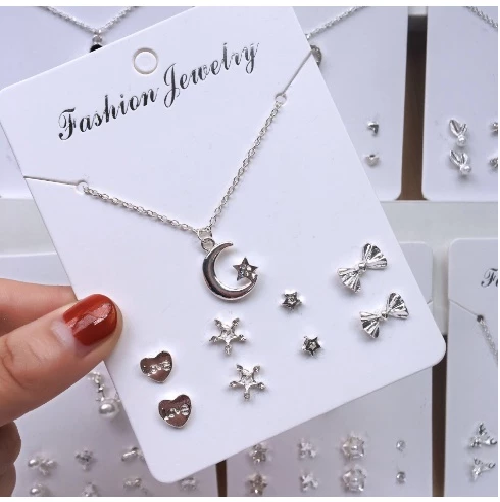 Kalung Anting Set Aksesoris Fashion Wanita Korea Cantik Kekinian — 7