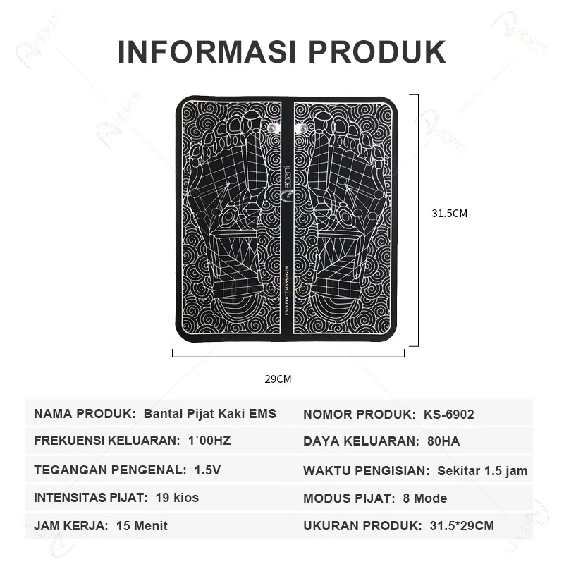 Alat Pijat Elektrik Terapi Akupuntur Kaki EMS Rechargeable — 7