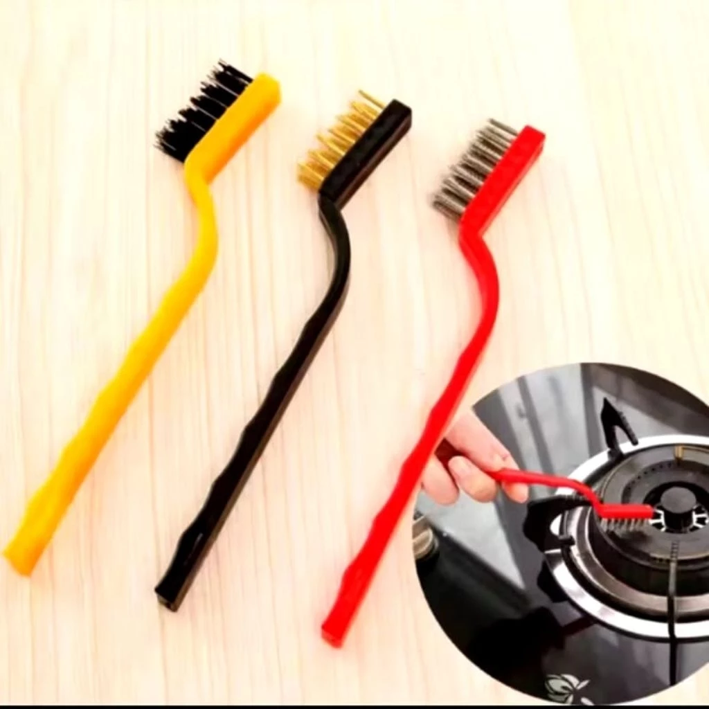Sikat Kawat Set 3 in 1 Mini Wire Brush Alat Pembersih Kotoran Sulit — 7