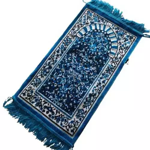 Sajadah Muka Mini Persegi Corak Timbul Velvet Solat Tarawih lebaran — 7
