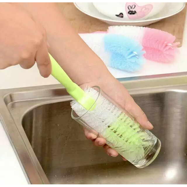 Sikat Pembersih Botol Susu 2in1 dengan Sikat Nipple dan Spon — 8