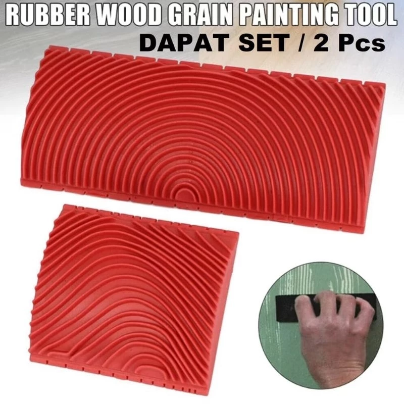 Alat Pembuat Motif Kayu Pattern Wood Graining Rubber Kuas Karet — 5