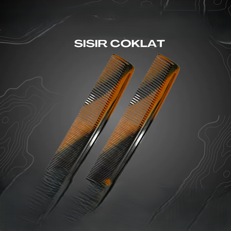 Sisir Rambut Twin Coklat Model Lurus Plastik Beauty Comb Nyaman — 7