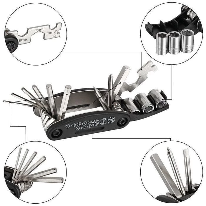 Kunci Obeng 16 in 1 Shock Tools Alat Perbaikan Sepeda Multifungsi — 5