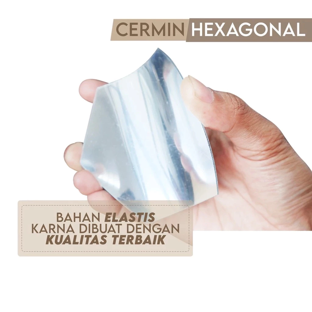 Stiker Kaca Dekorasi Cermin SegiEnam Heksagon 7pcs S — 7