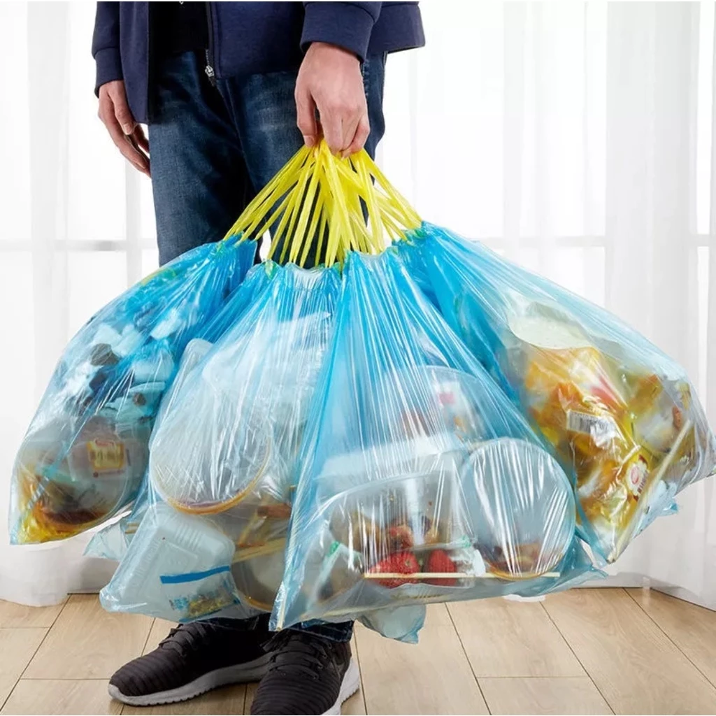 Plastik Sampah Roll Gulung Dengan Tali 45x50cm Isi 15 Lembar - Random — 6