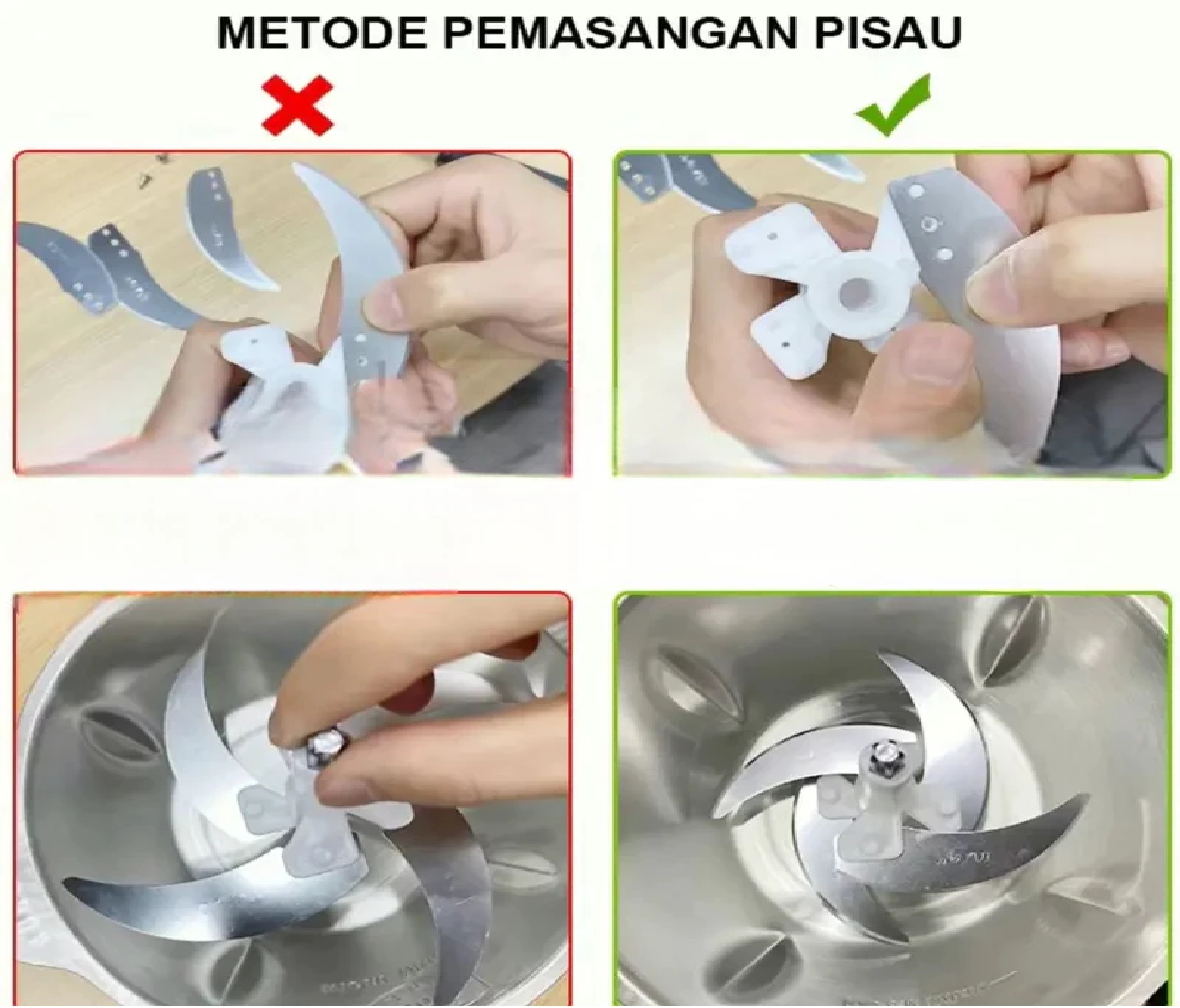 Chopper Daging Sayuran Buah 2in1 Blender Serbaguna 4 Mata Pisau — 7