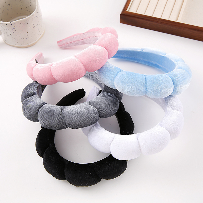 Bando Shell Busa Jumbo Fluffy Empuk Polos Bandana Cloud Style Gaya Korea — 10