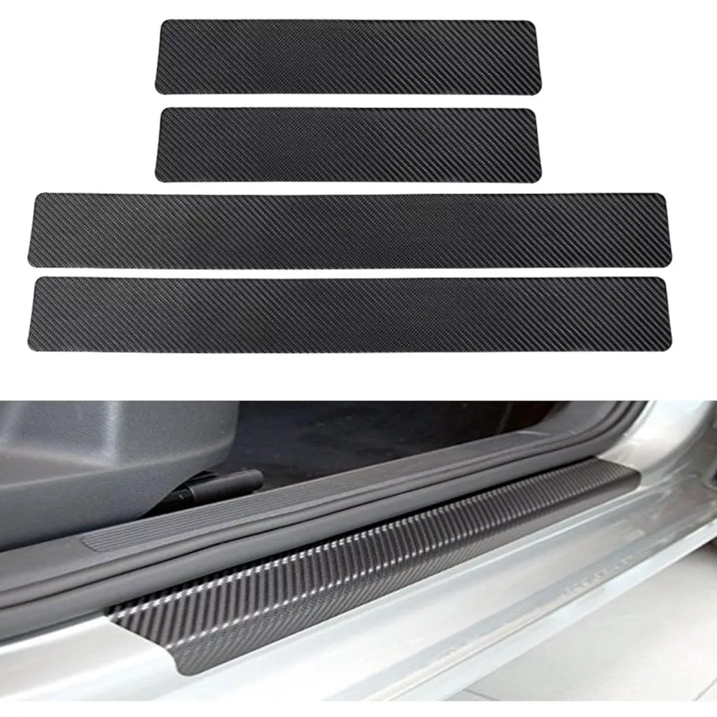 Stiker Pelindung Alas Pintu Mobil Carbon Fiber 3D Anti Gores — 4