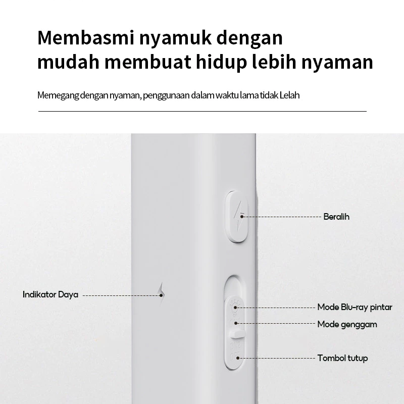 Raket Nyamuk Insect Killer Elektrik Rechargeable 2in1 Multifungsi — 7
