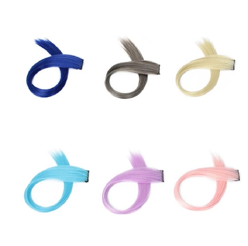 Hair Clip Wig Jepit Rambut Palsu Warna Fashion Highlight — 6