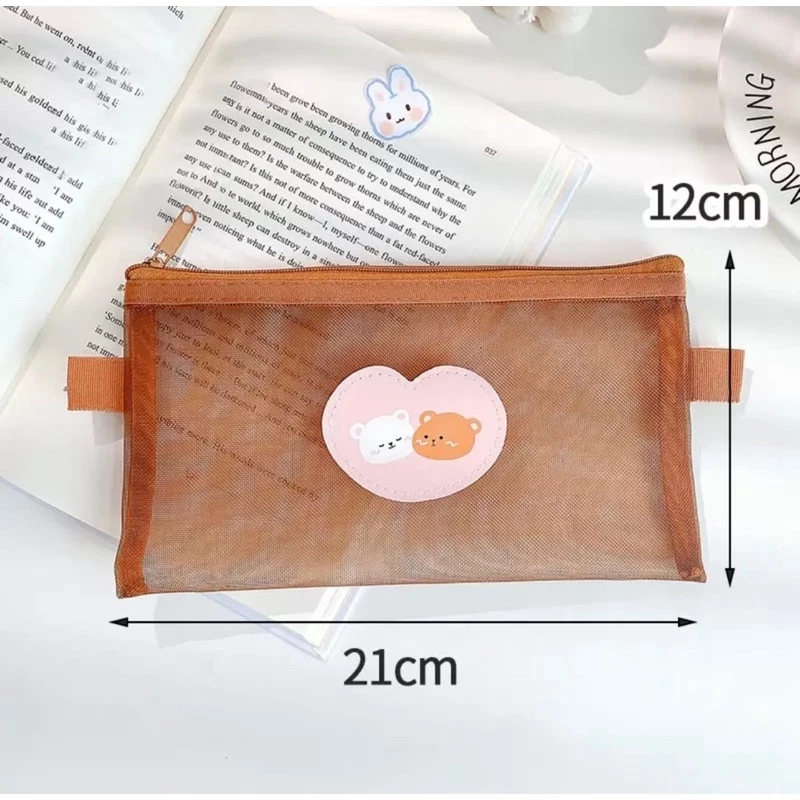 Tempat Pensil Zipper Coklat Motif — 6