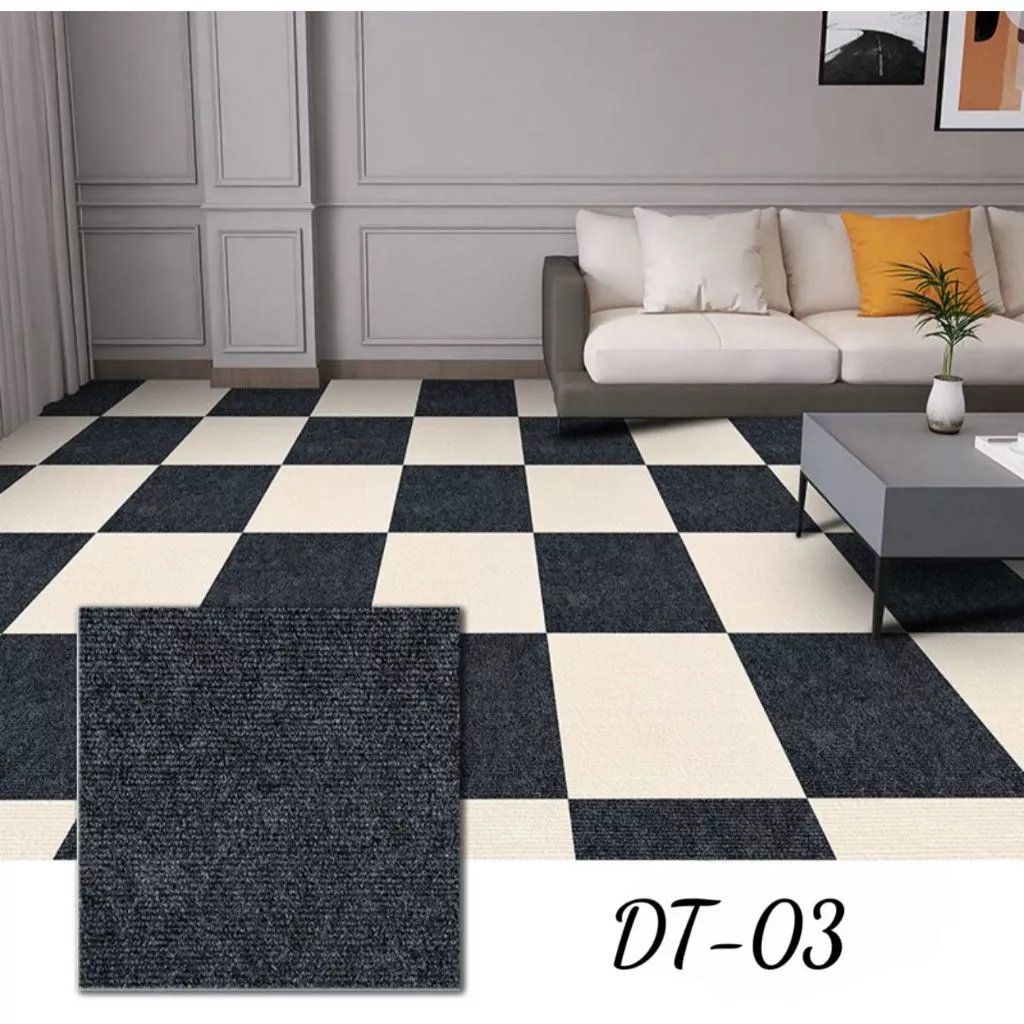 Karpet Puzzle Polyester Polos Alas Lantai Kantor Rumah Hotel Nyaman — 6